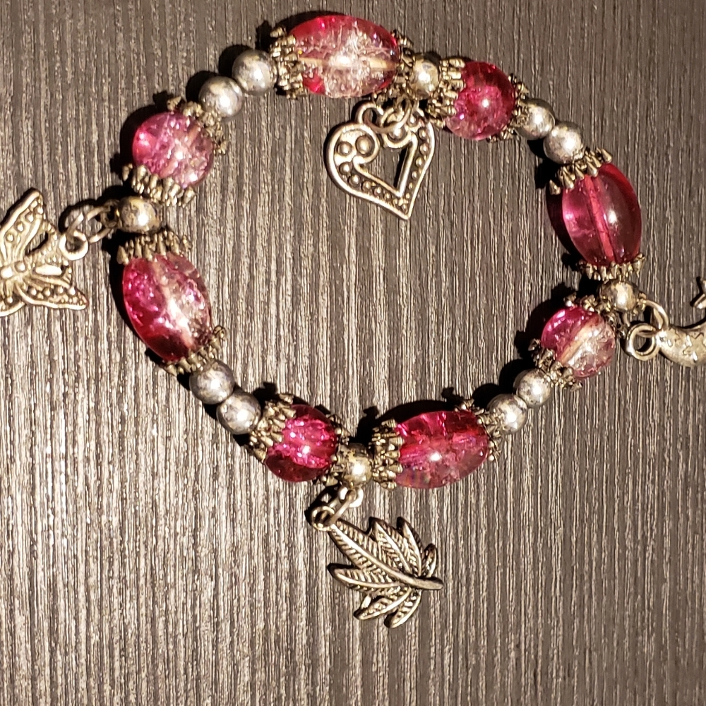 Pink charm bracelet